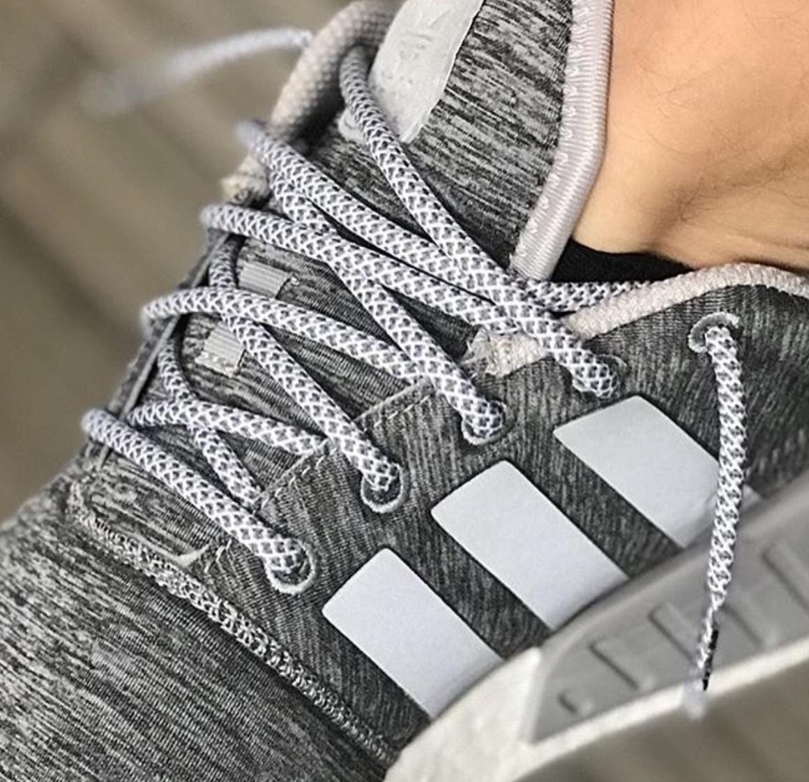 Grey Shoelaces | White Rope Shoelaces | Rope Shoelaces - Lace Kings 54 inch / Grey/White Grey Shoelaces | White Rope Shoelaces | Rope Shoelaces - Lace Kings 54 inch / Grey/White